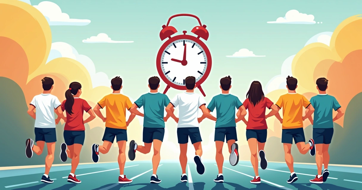 Grupo de corredores exibindo camisetas personalizadas para maratona 