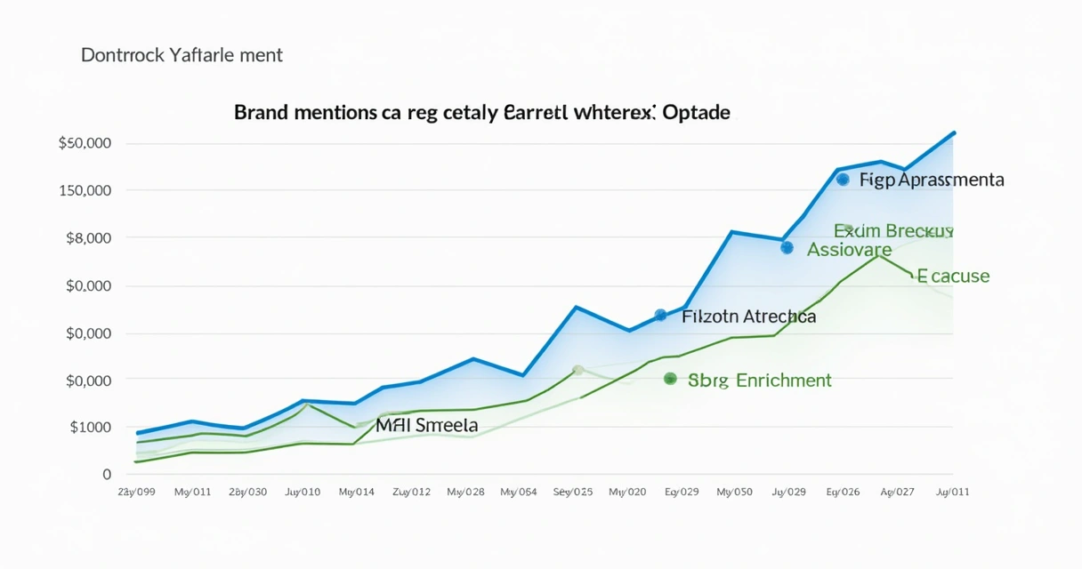 Gráfico visualizando o aumento de menções da marca em IA 
