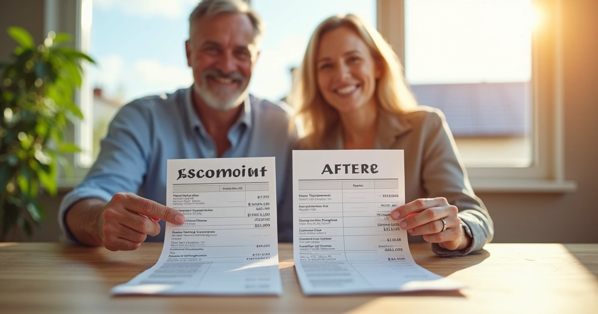 Conta de luz antes e depois em um case de energia solar 