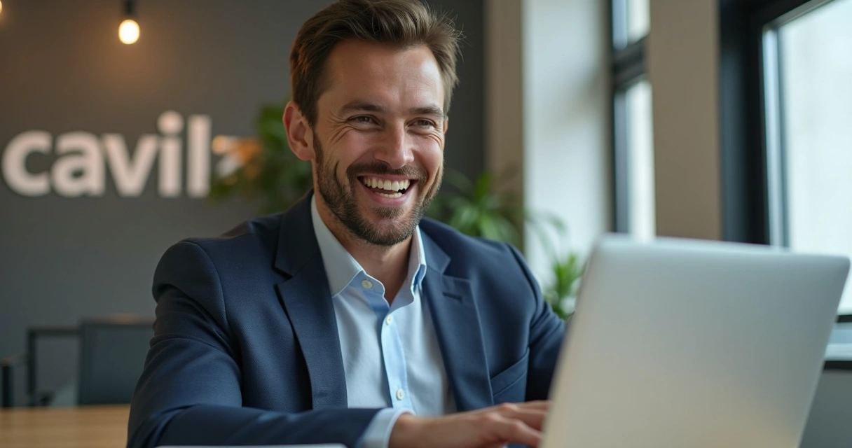 Cliente B2B dando depoimento em vídeo call 