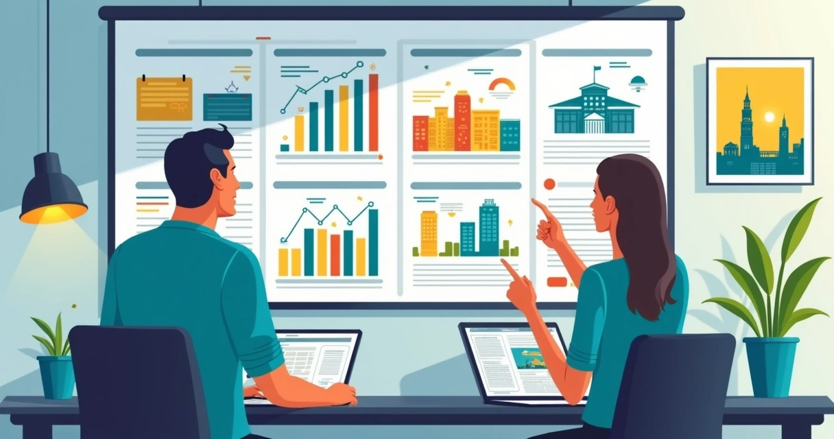 Mural com resultados de campanha, gráficos e fotos de Brasília 