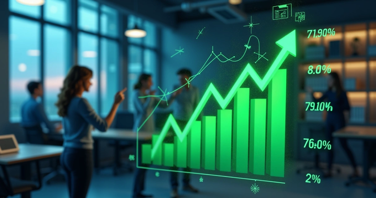 Dashboard com aumento de taxas de conversão de vendas B2B 