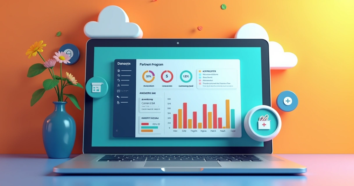 ELG - Ecosystem-Led Growth: Estrutura, Métricas e Exemplos Painel de métricas em um sistema de parcerias com vários canais ativos