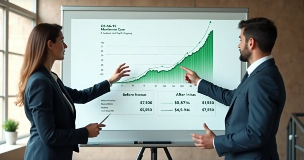 Gráfico mostrando evolução antes e depois de um projeto prático de vendas em PME 