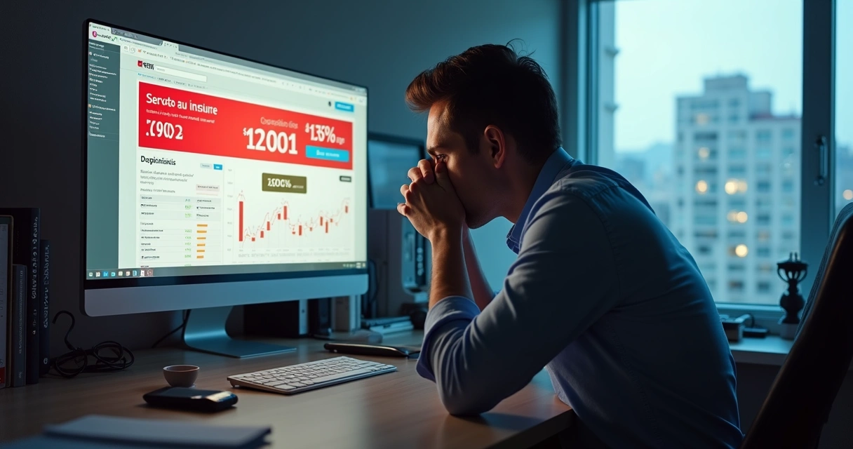 Tela de computador com painel de anúncios revelando resultados ruins devido à segmentação incorreta 
