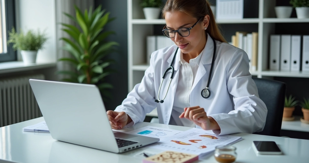 Profissional de saúde analisando caso clínico integrativo 