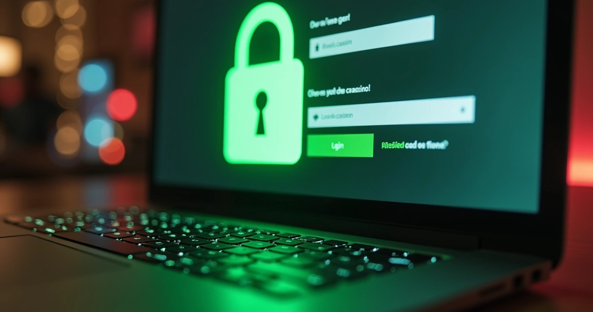 Tela de login de cassino online com ícone de cadeado na tela 