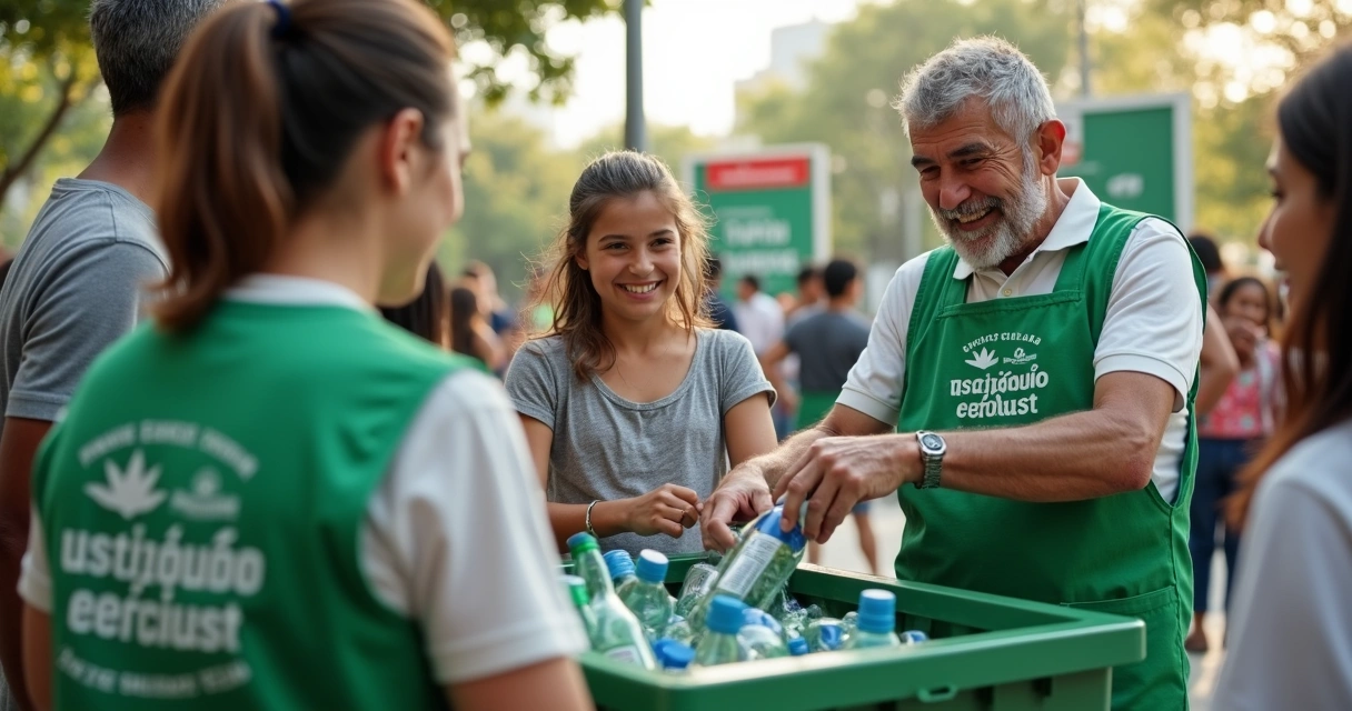 Catadores trabalhando em ponto de reciclagem administrado por associação 