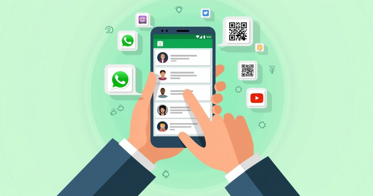Compartilhamento de catálogo digital por WhatsApp em um smartphone 