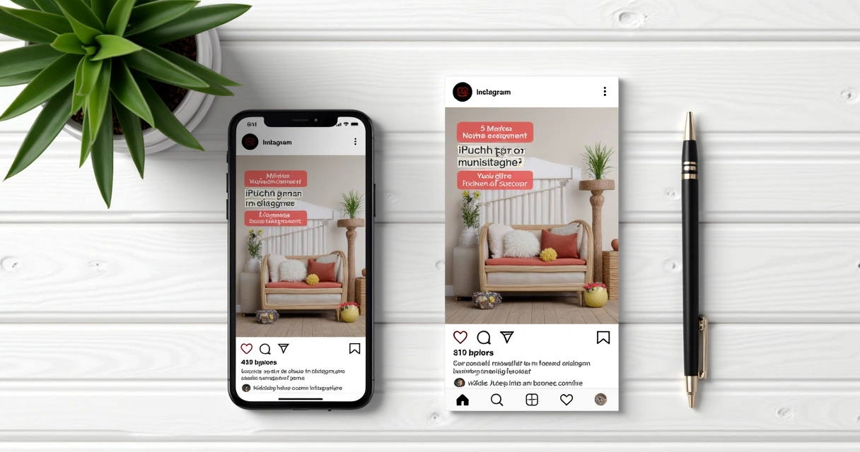 Publicação de Instagram com link para catálogo online, arte personalizada e QR code 
