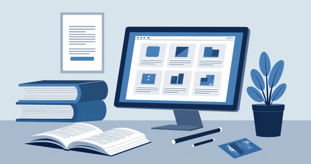 Catálogo digital aberto em notebook e PDF impresso ao lado 