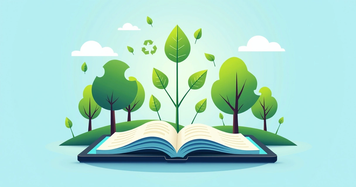 Representação do impacto ambiental positivo de um catálogo digital 