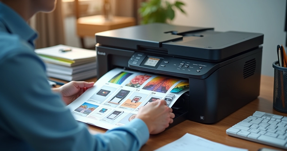 Pessoa imprimindo catálogo digital em PDF 