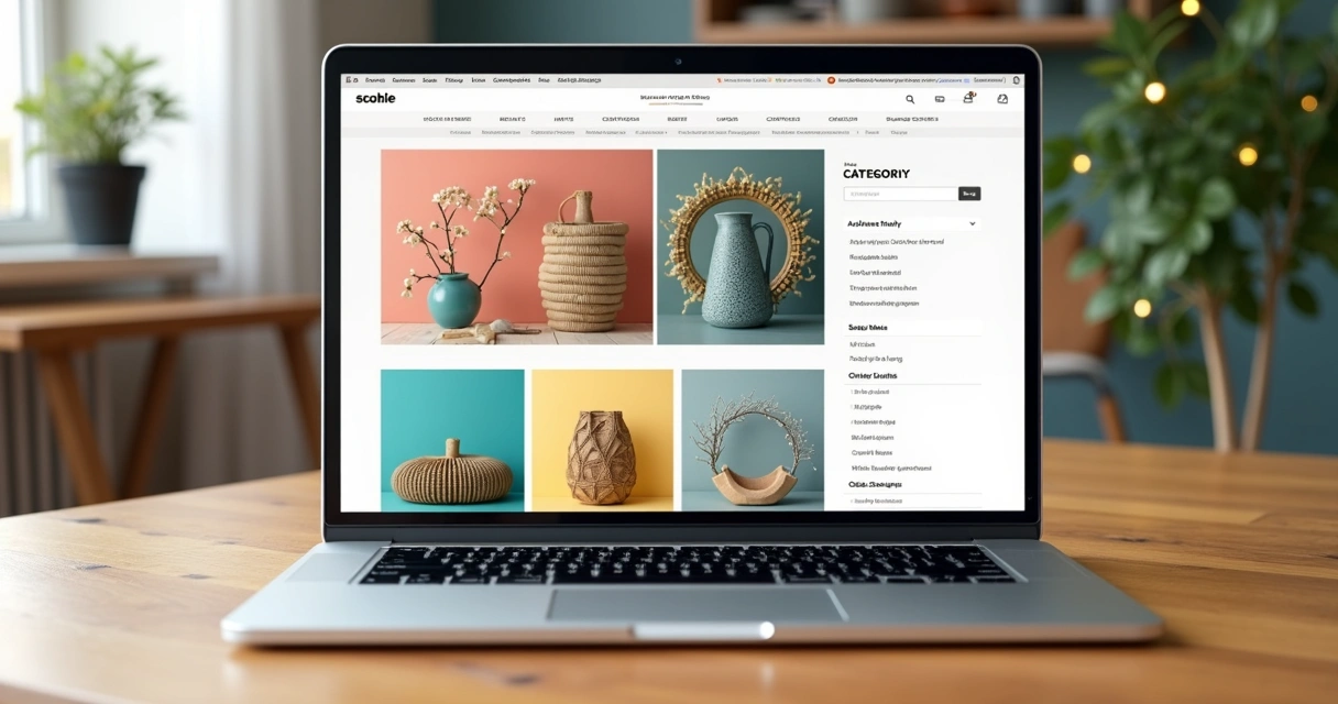 Página de catálogo digital com produtos organizados e imagens atrativas 