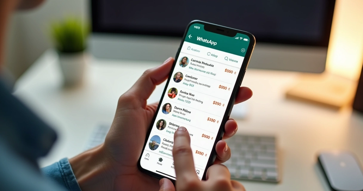 Catálogo digital de produtos exibido na tela do celular