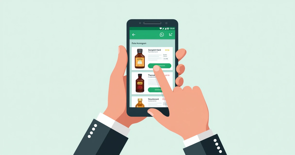 Catálogo digital de produtos exibido em smartphone 