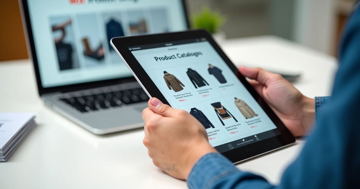 Catálogo digital criado no Wix com produtos organizados 