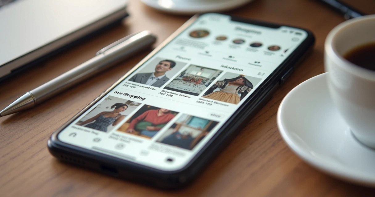Vitrine digital de catálogo no Instagram com fotos, preços e botões de compra 