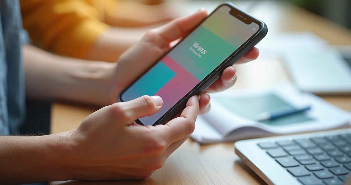 Pessoa criando catálogo PDF pelo celular 
