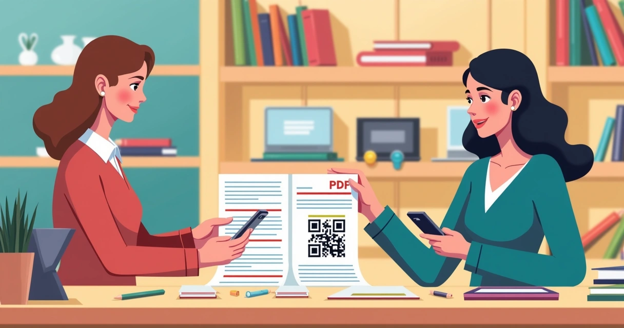 Catalogo de papelaria em PDF com QR Code exposto na loja 