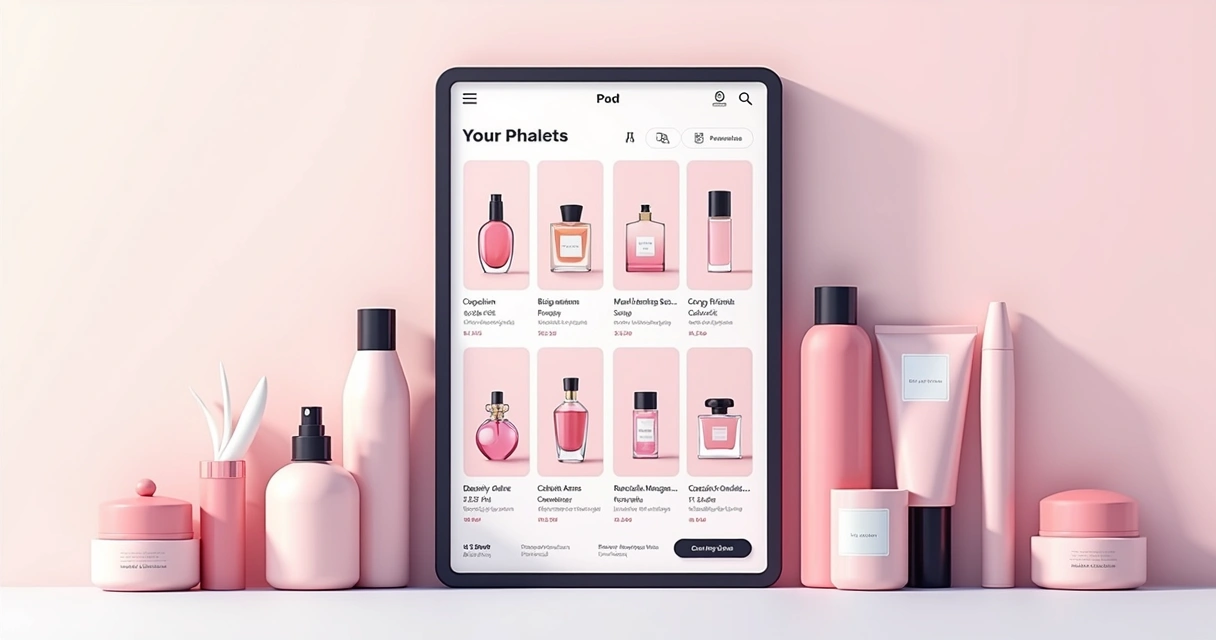 Exemplo de catálogo digital com produtos do Boticário 