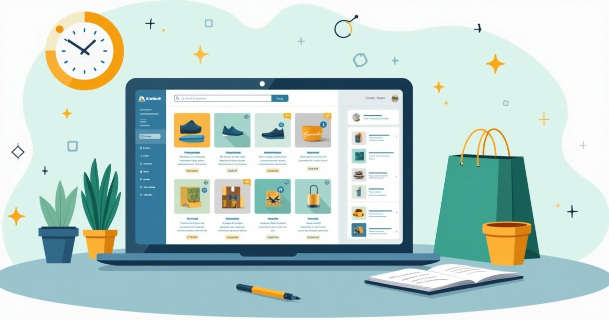 Página de cadastro de produtos em loja virtual em tela de notebook 