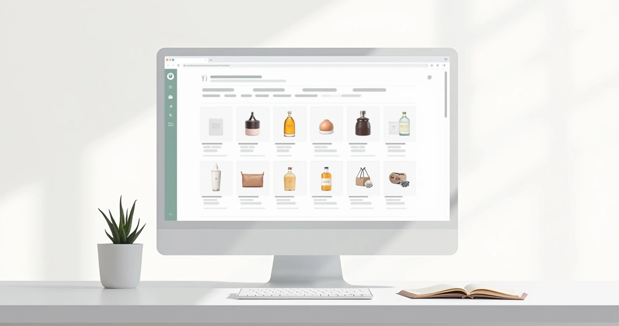 Produtos variados organizados em catálogo digital