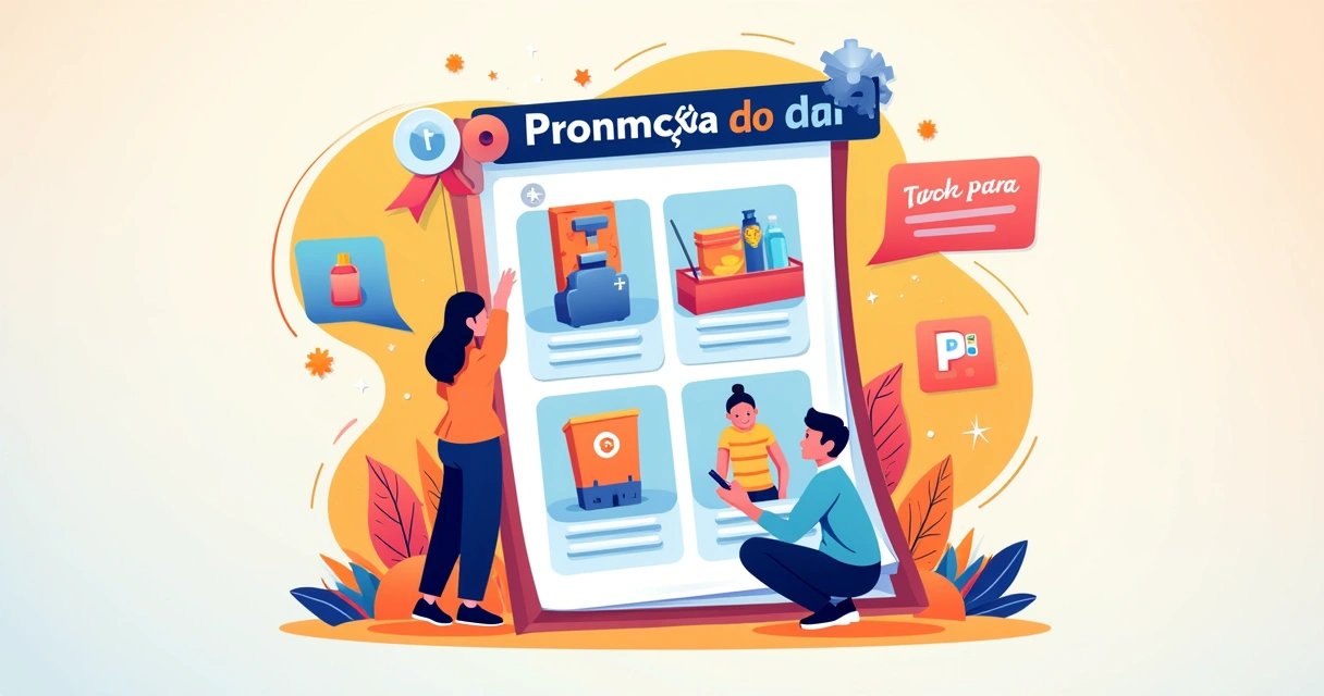 Página de catálogo com produtos em promoção visualmente destacados