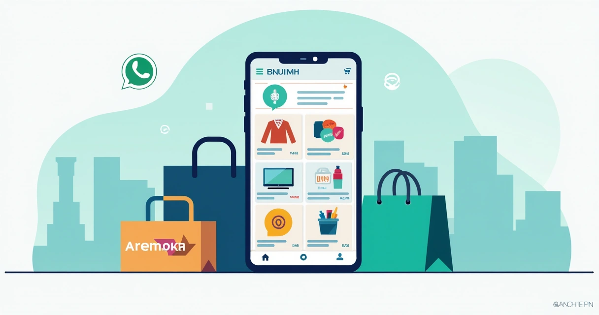 Catálogo de produtos no WhatsApp Business exibido no celular 