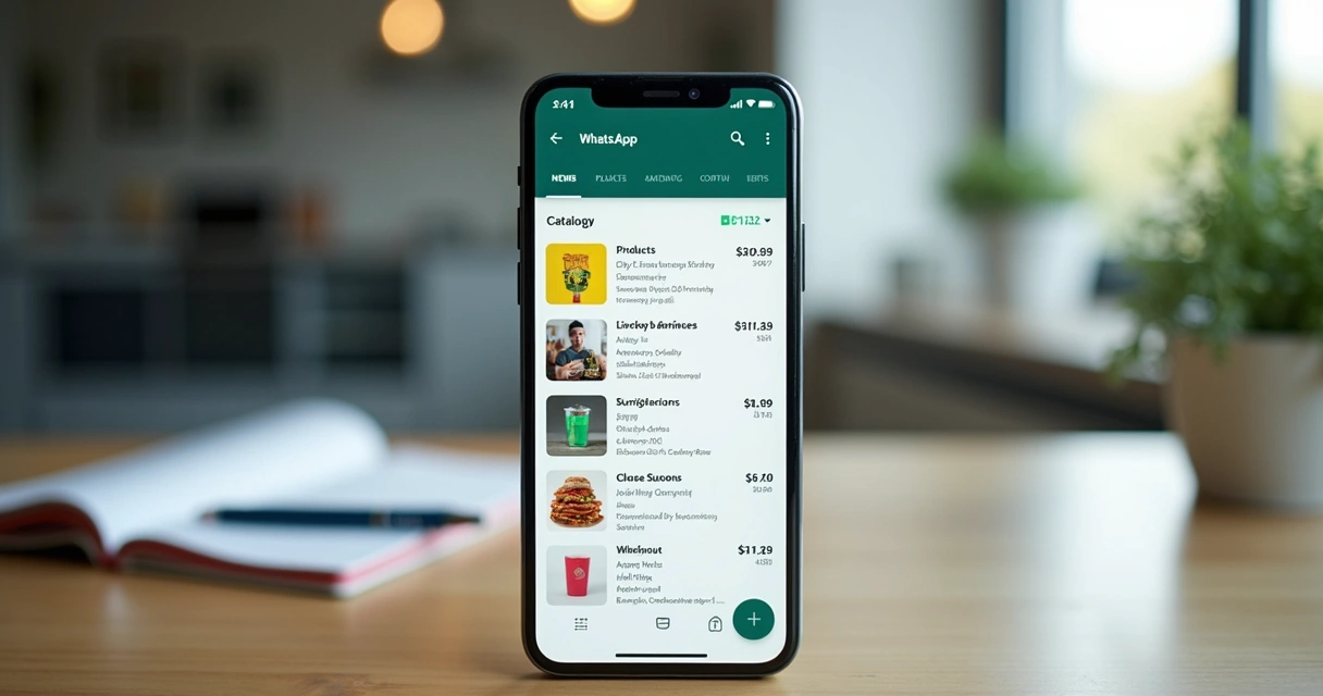 Tela de catálogo de produtos no WhatsApp Business