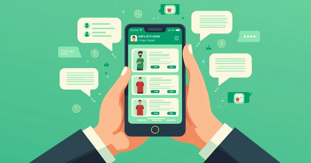 Catálogo de produtos exibido em tela de celular