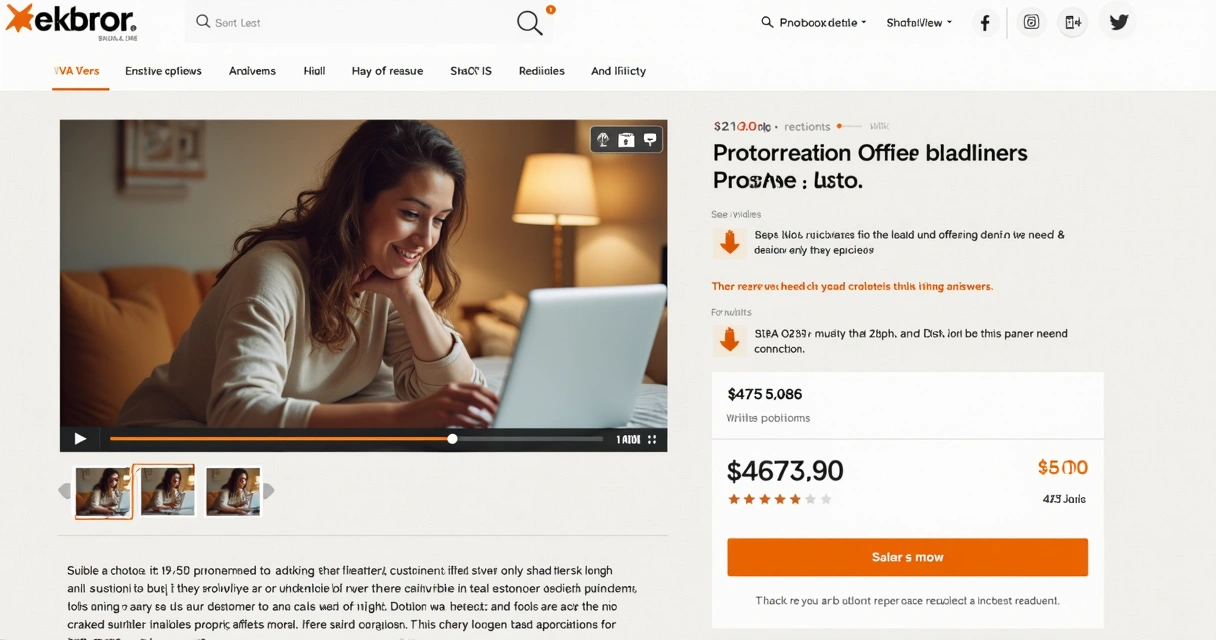Página de produto em e-commerce mostrando avaliações em vídeo, fotos de usuários e perguntas respondidas 