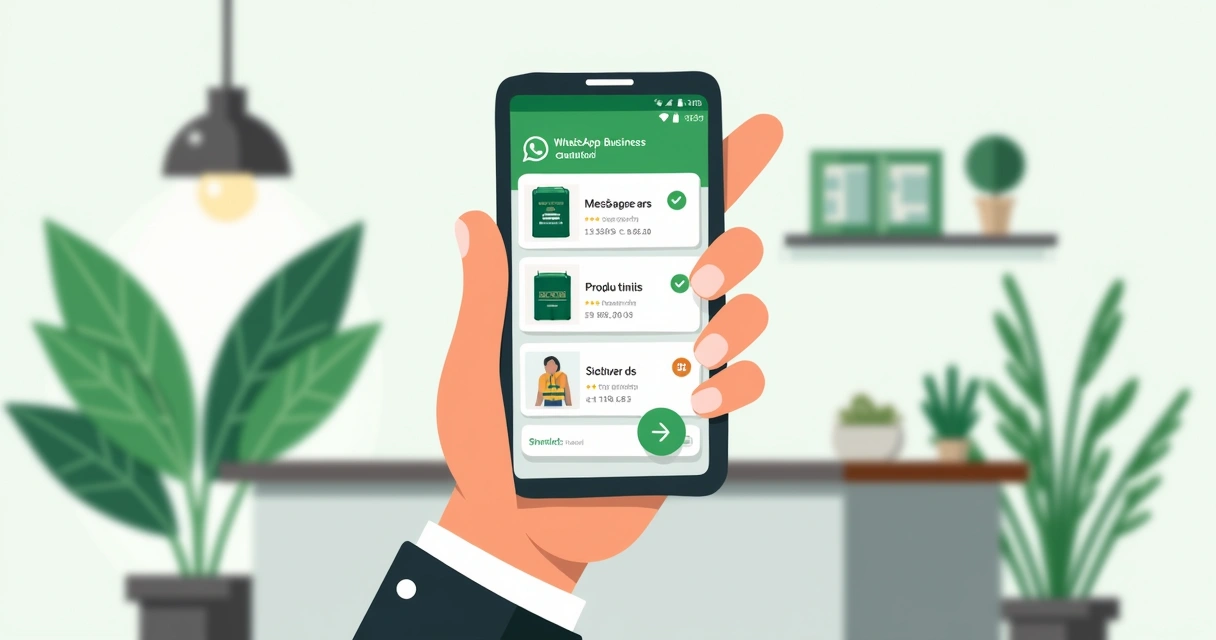Tela do WhatsApp Business com catálogo aberto 