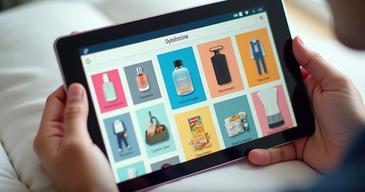Categorias de produtos organizadas em um catálogo digital 