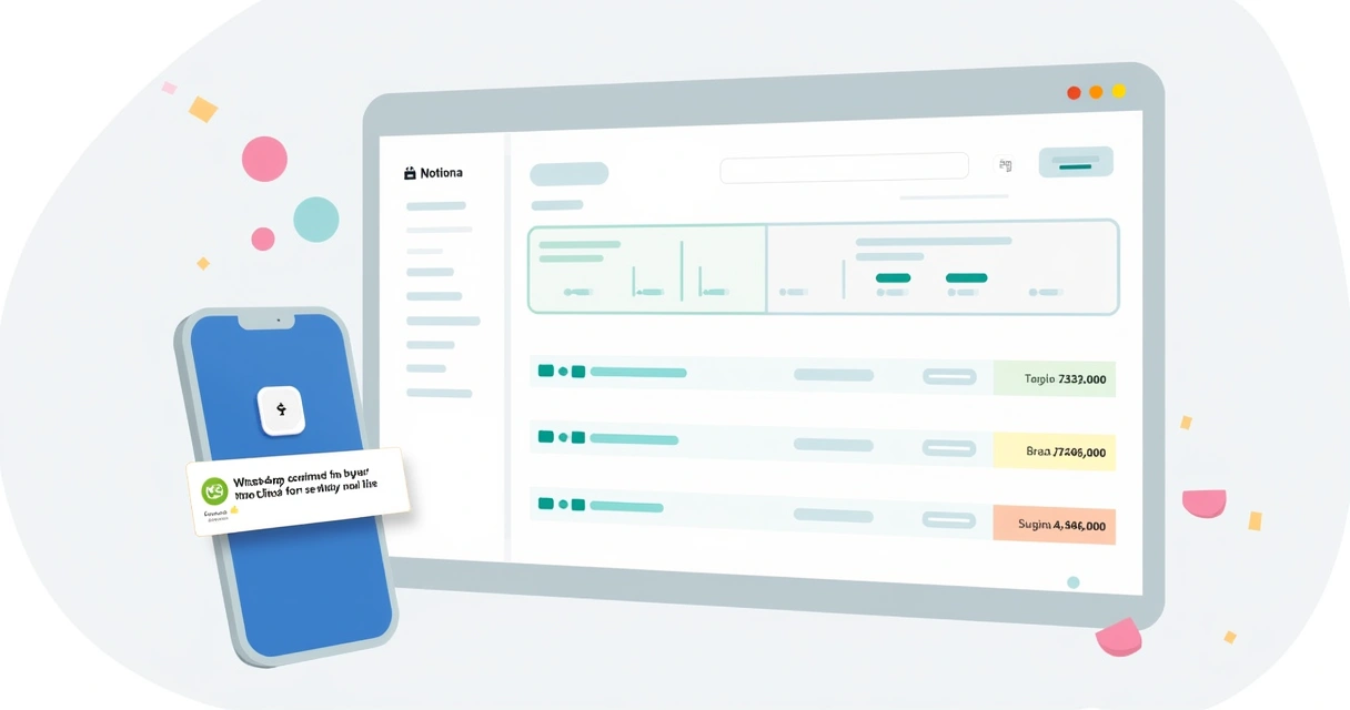 Organização de categorias de gastos no Notion com confirmação de registro por WhatsApp 