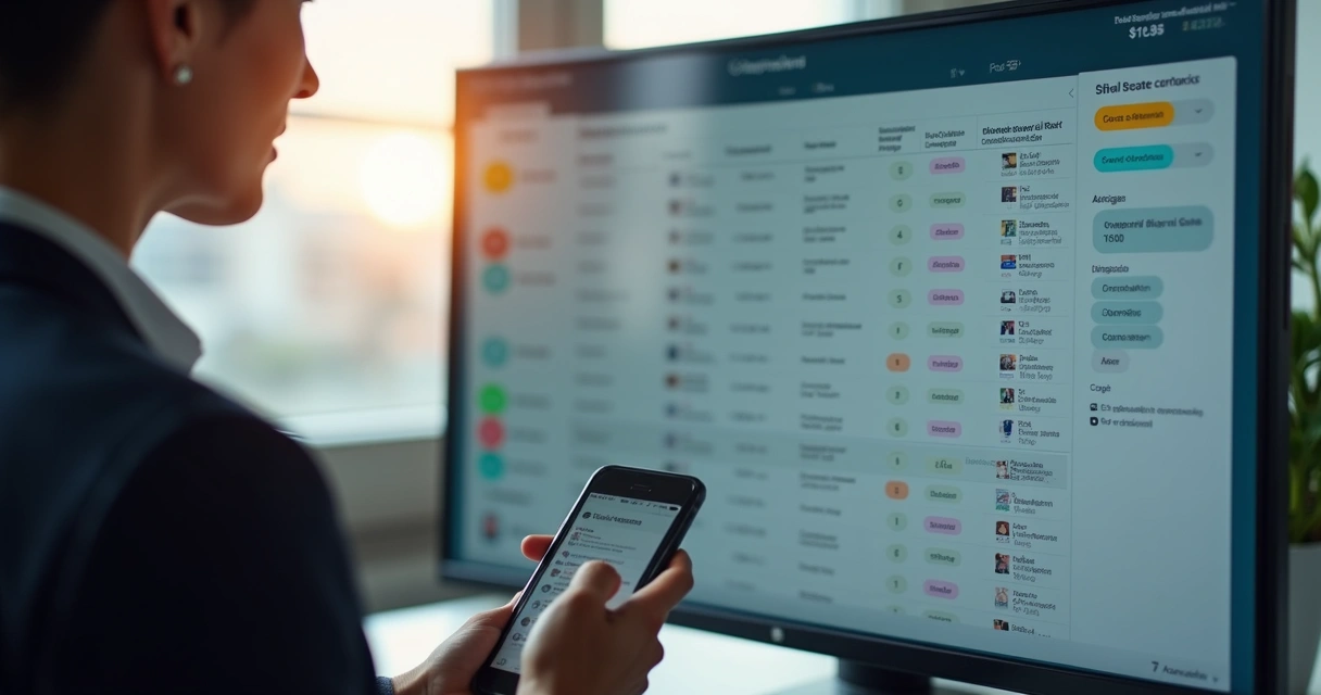 Categorias organizadas de contatos em sistema imobiliário 