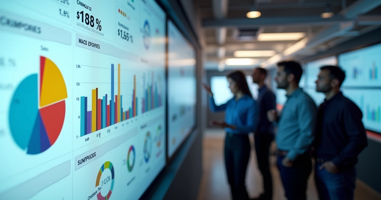 Receitas e despesas organizadas em categorias num painel digital 