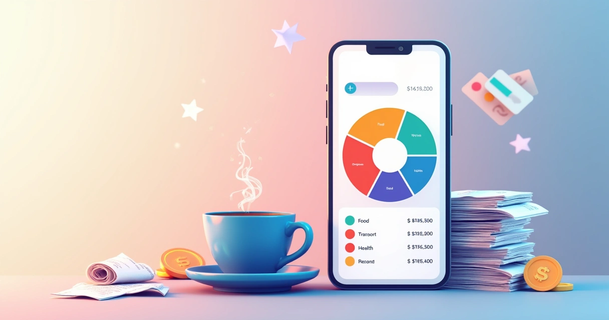 Tela de aplicativo exibindo gráfico colorido de despesas por categoria 