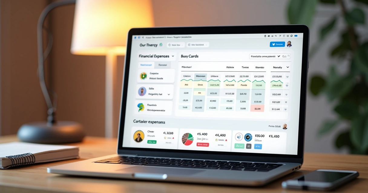 Interface mostrando categorias de gasto em várias moedas 
