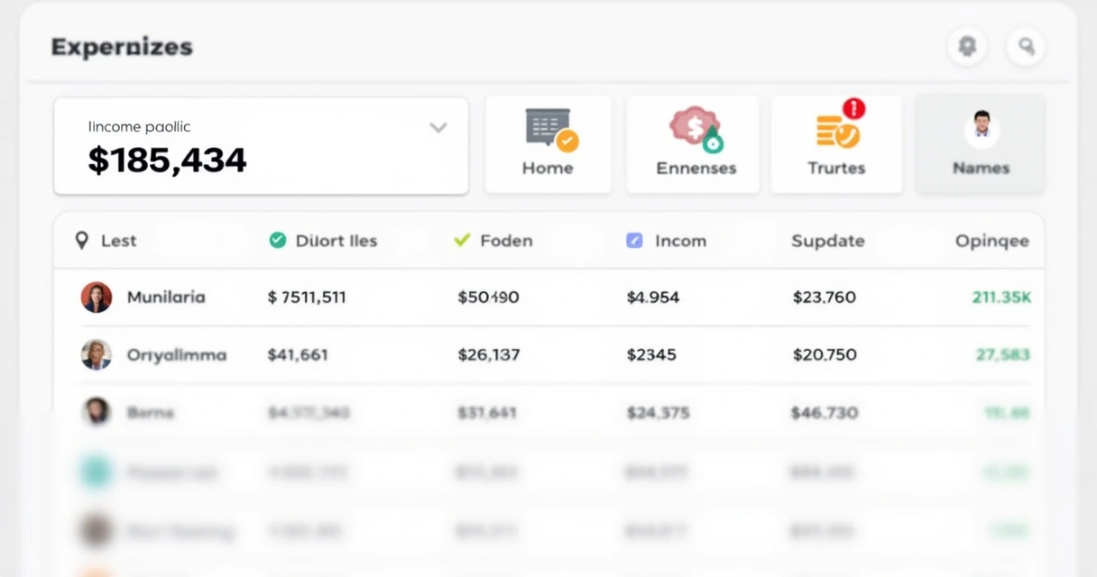 Interface de categorias de receitas e despesas em plataforma financeira 