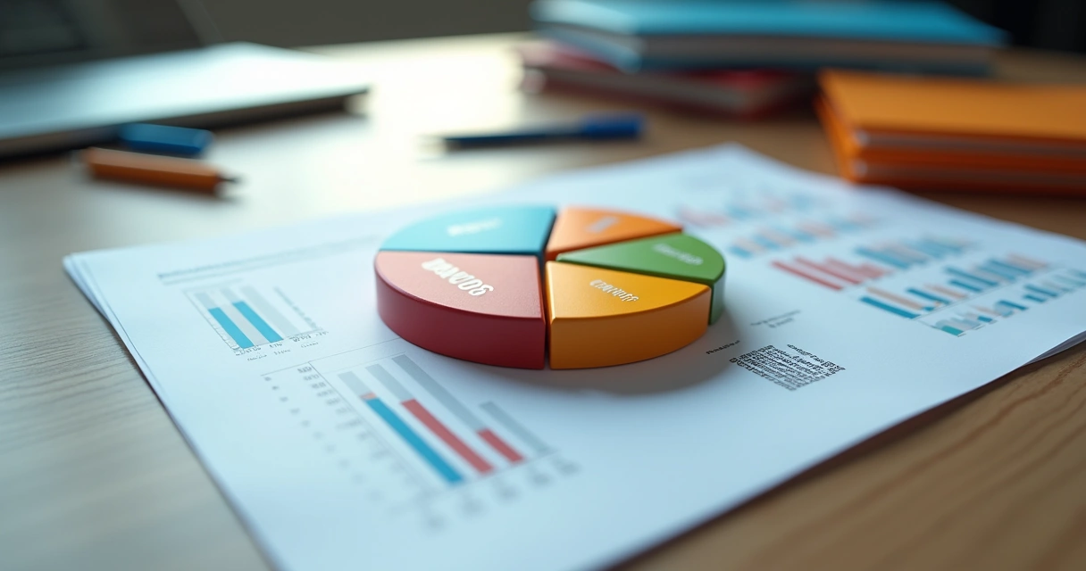 Gráfico de pizza ilustrando categorias de despesas 