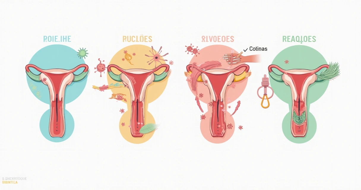 Ilustração de causas comuns do inchaço no pênis, mostrando balanite, infecções, lesões, alergias e curvaturas.