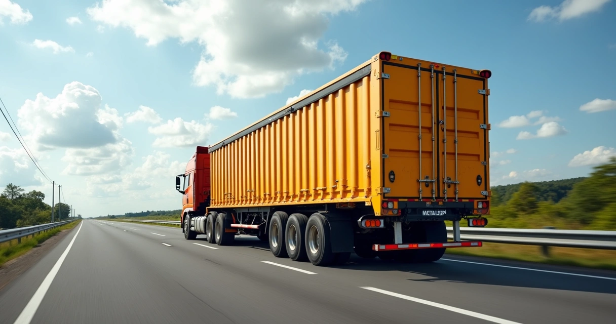 Caminhão com cavaqueira Metalesp de 122 metros cúbicos em estrada