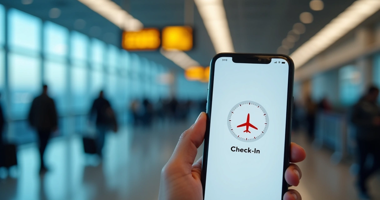 Celular mostrando erro de check-in em aplicativo 