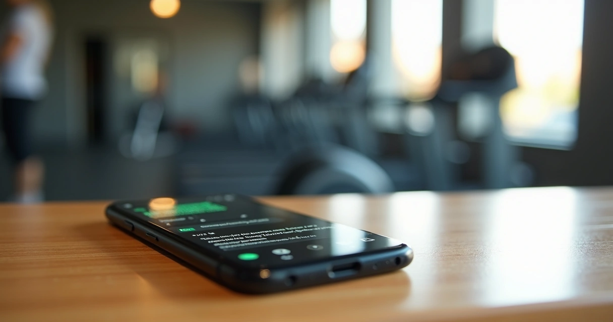 Celular exibindo mensagem de cobrança automática para aluno de academia 