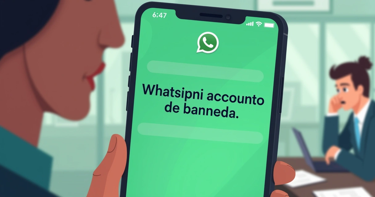 Mensagem de conta banida na tela do celular 