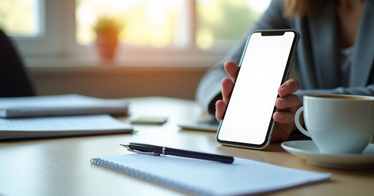 Celular com aviso de conta bloqueada na tela