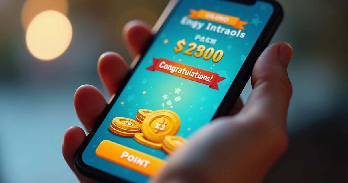 Celular mostrando tela de um jogo acumulando pontos