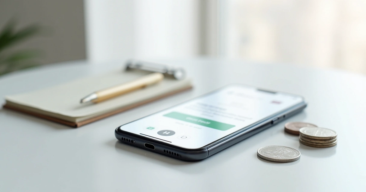 Smartphone mostrando carteira digital com opção de link de pagamento