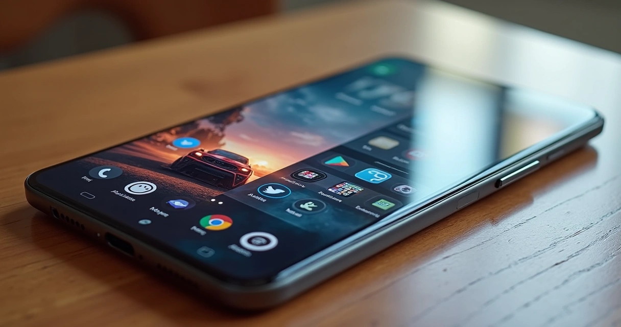 Celular com tela dividida mostrando jogos e aplicativos abertos 